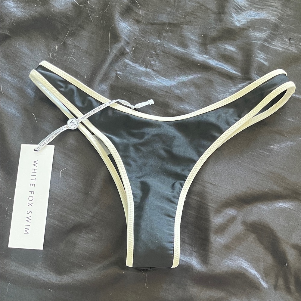 White Fox Swim Black Bikini Bottom